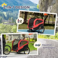 PawHut Fietskar voor kinderen, inclusief reflectoren, 1 vlag, 170 cm x 77 cm x 90 cm, Rood(m-4)