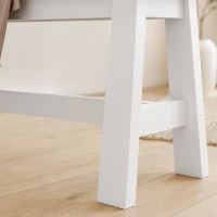 HOMCOM Zitbank voor 2, Houten Bank in Eikenlook, Stabiliserende Dwarsbalk, voor Woonkamer, Eetkamer, Hal, Rubberhout, Wit(m-10)