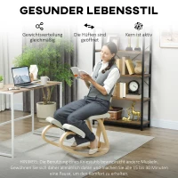 HOMCOM Ergonomische kniestoel, kniekruk gezondheidsstoel voor thuis, kantoor, meditatie Crème(m-6)