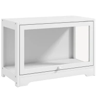 HOMCOM Vitrina Expositora para Colecciones con Puerta Abatible de Acrílico para Figuras de Decoración 59x30x40 cm Blanco(m-15)