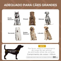 PawHut Cama Elevada para Animais de Estimação Portátil com Toldo Amovível Tecido Respirável 92x76x90cm Marrom(m-4)
