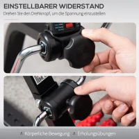 HOMCOM Pedaltrainer für Senioren Höhen- und Längenverstellbar Mini Heimtrainer mit Griff LCD Display Befestigungsband(m-5)