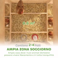 PawHut Pollaio in Legno Casetta Galline Tetto Impermeabile 150x100x96.5cm Giallo(m-4)
