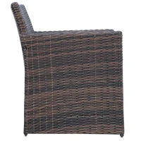 Outsunny 4 Pieces PE Rattan Garden Sofa Set with Cushions, Outdoor Patio Wicker Weave Conservatory Furniture Set with a Loveseat, 2 Armchairs and a Glass Top Coffee Table, Mixed Brown(m-17)