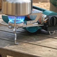 Outsunny 2670W Foldable Camping Stove with Safety Shut-Off, Piezo Ignition Gas Stove with Carry Bag, Green(m-13)