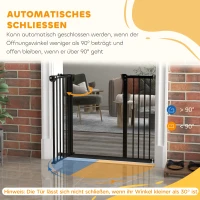 PawHut Veiligheidshek voor Honden, Afscheidingshek, Huisdierenbeschermend Gitter, Metaal, Kunststof, 74-80/87-94 cm, Zwart(m-5)