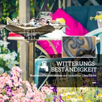 Outsunny Vogelbad Waterbak, Vintage Ontwerp, Stabiele Voet, Winterbestendig, Ø50 x 71H cm, Brons(m-6)