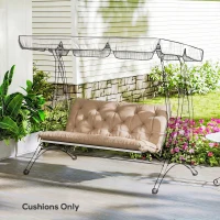Outsunny Garden Bench Cushion, 2 Seater Swing Chair Cushion, Seat Pad with Ties for Indoor and Outdoor Use, 110 x 120 cm(m-8)