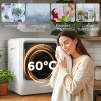 HOMCOM 5kg Vented Tumble Dryer, 1000W Compact Tumble Dryer with Smart Drying, Freestanding Stackable Clothes Drying Machine(m-6)