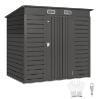 Outsunny Abri de jardin 2,3m² - pour Outils - cabanon Porte verrouillable - dim. 191L x 130P x 166,5-183H cm - acier(m-16)
