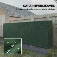 Outsunny Lenheiro com Cobertura para Interior e Exterior Carga 300 kg 300x36x99 cm Verde Escuro e Preto(m-4)