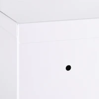 kleankin Armadietto Medicinali a 3 Ripiani con Serratura e 2 Chiavi, in Acciaio, 30x14x46 cm, Bianco(m-9)
