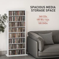 HOMCOM 360 CD Storage Unit - White(m-4)