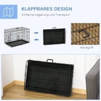 PawHut transportkooi transportbox draadkooi hondenbox kooi metaal inklapbaar(m-7)