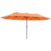 Outsunny 4.6m Double Garden Parasol - Orange(m-1)