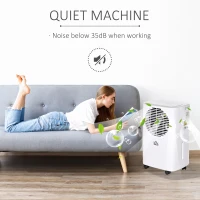 HOMCOM 10L/Day 2000ml Portable Dehumidifier with Humidity Display, 2 Speed Modes, Continuous Drainage and 24 Hour Timer for Bedroom, Living Room(m-8)