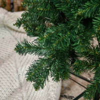 HOMCOM Árvore de Natal Artificial 210cm Ignífugo com 631 Ramos de PVC e Suporte de Metal Decoração de Natal para Interiores Verde(m-8)