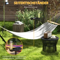 Outsunny Houten Hangmatstandaard, geschikt voor hangmatten tot 280 cm, Staal, 285L x 125B x 110H cm, Zwart(m-7)