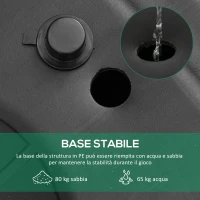 HOMCOM Canestro Basket Altezza Regolabile 160-305cm, Base con Ruote e Struttura in Acciaio, Tabellone in PVC Trasparente(m-6)