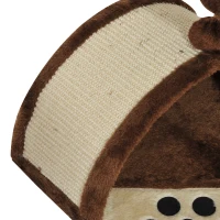 PawHut Cat Tree Scratching Scratcher Post Kitten Activity Centre Climber Hanging Ball Brown(m-9)