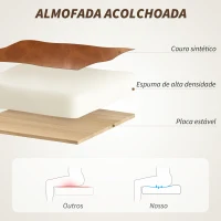 HOMCOM Cadeira de Escritório Giratória com Altura Ajustável Função Basculante e Encosto de Vime Sintético 60x55,5x82-90 cm Marrom(m-5)