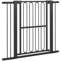 PawHut Deurhek Hond, 76-104 cm Afsluithek zonder boren, Traphek(m-10)