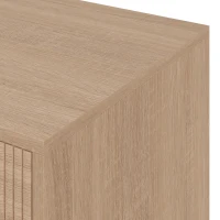 HOMCOM Bedroom Chest of Drawers with 4 Drawers, Fluted Dresser with Gold Tone Handles, Storage Cabinet, Natural(m-11)