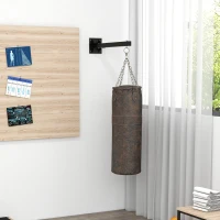 SPORTNOW Boxsackhouder, wandmontage, 9 hoeken, staal, tot 100 kg, zwart(m-2)