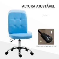 Vinsetto Cadeira de Escritório Giratória de Couro Sintético com Altura Ajustável Estilo Moderno Carga 120 kg 45x59x90-100 cm Azul(m-5)