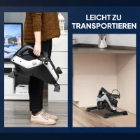 HOMCOM Mini Thuistrainer Pedaletrainer voor Beentraining Pedal-Trainer met Bevestigingsriem Antislipmat(m-7)