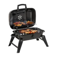 Outsunny  Portable Charcoal  Barbecue BBQ Grill Compact Folding Camping Picnic Garden Party Festival Cooker Table Top with Metal Grid(m-10)