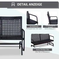 Outsunny Schaukelbank Gartenschaukel Gartenbank Sitzbank Schaukel 2-Sitzer Polyrattan(m-6)
