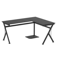 HOMCOM Mesa de Ordenador PC de Tabla de Madera Mesa Esquinera de Angulo para Oficina Dormitorio Hogar Escuela(m-12)