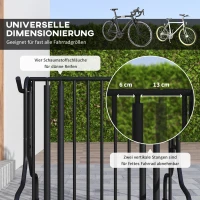 DURHAND Fietsenrek voor 4 fietsen, weerbestendig, extra beugel, 90 x 80 x 80 cm, Zwart(m-5)