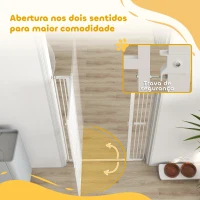 PawHut Barreira para Cães Extra Alta com Largura Ajustável 77-104 cm Barreira de Segurança para Cães e Gatos com 2 Extensões  Branco(m-4)
