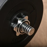 HOMCOM Set Bilanciere e Dischi da 70 kg totali con Impugnatura Antiscivolo, Acciaio e Plastica, Nero(m-7)