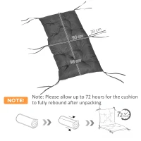 Outsunny Set of Two Outdoor Seat Cushions - Dark Grey(m-3)
