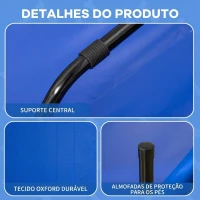 PawHut Cama Elevada para Cães com Tecido Oxford e Estrutura de Metal para Interior e Exterior 92x76x18 cm Azul(m-6)