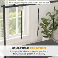 PawHut Dog Grooming Arm Adjustable H-Shape Dog Grooming Table Arm with Clamp and 3 Nooses Black(m-6)