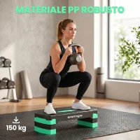 SPORTNOW Stepper Aerobico Regolabile, Altezza 10/15/20cm con Riser(m-6)