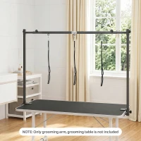 PawHut Dog Grooming Arm Adjustable H-Shape Dog Grooming Table Arm with Clamp and 3 Nooses Black(m-14)