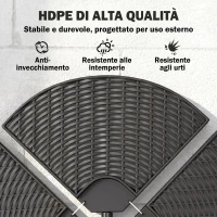 Outsunny Base per Ombrellone a Braccio da 4 Pezzi in HDPE Riempibili con Acqua e Sabbia, Ø100x8 cm, Nero(m-5)