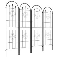 Outsunny Set of Four Spiral Anchor Garden Trellis Panels(m-1)