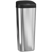 HOMCOM 50L Stainless Steel Sensor Bin - Silver Tone(m-1)
