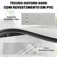 Outsunny Capa para Móveis de Jardim Capa Protetora para Baloiços de Exterior com Fecho de Correr 177x114x152 cm Cinzento(m-5)