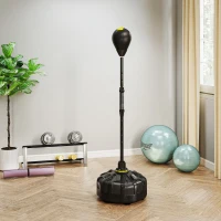 SPORTNOW Bokszak, Bokstandaard, Verstelbaar in hoogte 145-180 cm, Vulbare basis, Zwart(m-8)