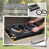 PawHut Opvouwbare Fietsaanhanger voor Middelgrote Honden tot 20kg Helling, Reflectoren, Lijn en Vlag Grijs(m-7)