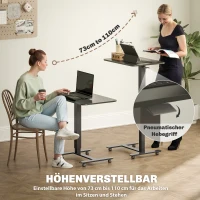 HOMCOM Sta-pult Hoogteverstelbaar incl. 4 Wielen C-vorm 65 cm x 48 cm x 70-110 cm Zwart(m-4)