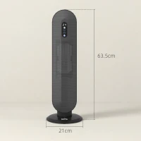 HOMCOM 45° Oscillating Ceramic Space Heater, with Remote - Black(m-3)