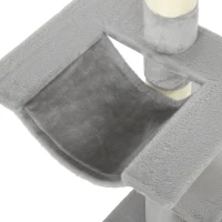 PawHut Plafondhoge krabpaal 230–260 cm, verstelbaar, met 5 niveaus, 3 dikke sisalpalen en sisal krabmat(m-11)